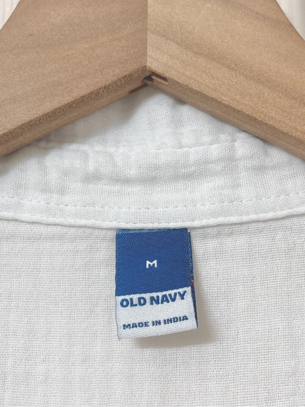 Old Navy White Gauzy Cotton Short Sleeve Demi Button Front Shirt Medium Resort - Picture 2 of 5
